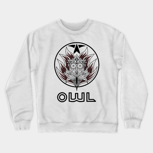 Owl Crewneck Sweatshirt by Aan Design Art